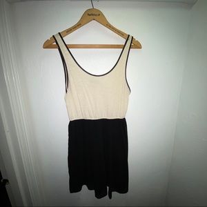 Black and cream babydoll dress